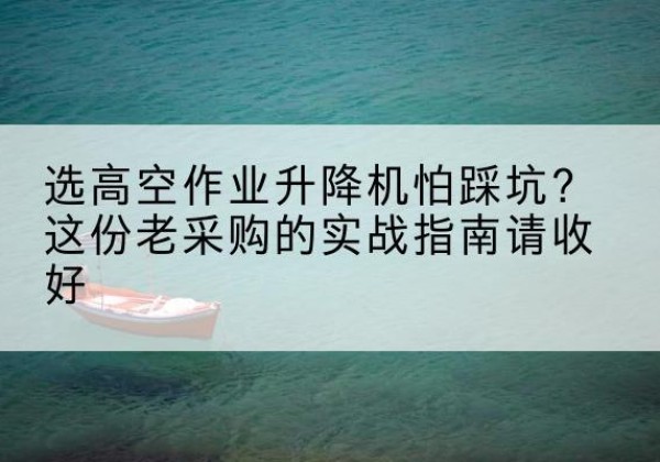 蒲县高空作业升降机厂家推荐-选高空作业升降机怕踩坑？这份老采购的实战指南请收好