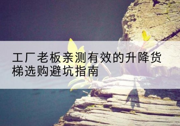 蒲县升降货梯怎么选-工厂老板亲测有效的升降货梯选购避坑指南